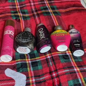 5 different bottles for tanning